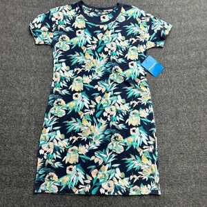 Columbia Shirt Dress XS Short Sleeve Floral Cotton Midi Dress